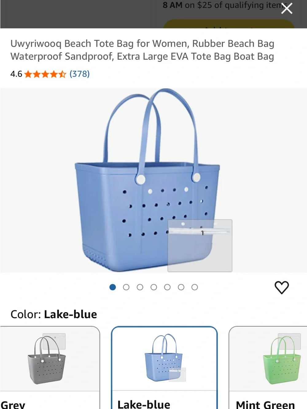 Light Blue Waterproof Tote Basket with Handles - Brand Unspecified NWOT